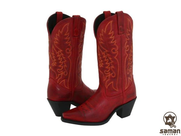 Buy faux leather red boots at an exceptional price